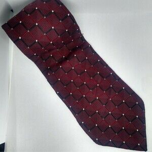 Roberto Villini Collezione Hand Made All Silk Maroon red black white